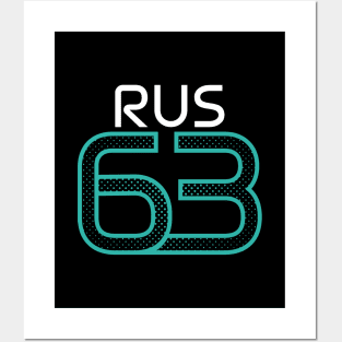 RUS 63 Teal Halftone Design Posters and Art